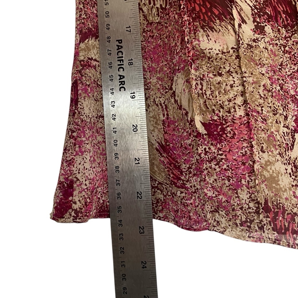 Ann Taylor Silk V-Neck‎ Cap Sleeve Y2K Pink Ruffle Top Size 8 - Picture 9 of 9